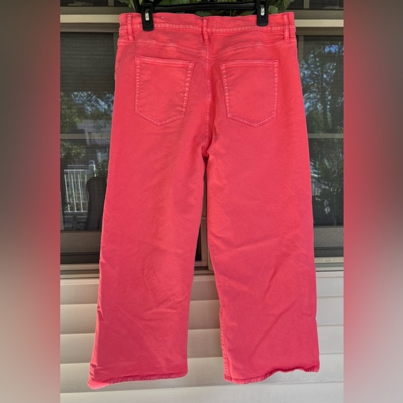 The Wide Leg Coral High Rise Cropped Jeans Size 14 (32) - Picture 3 of 6